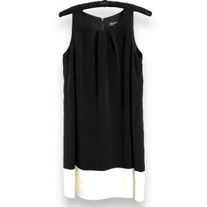 OLEG CASSINI | Classic Cocktail Dress Sleeveless Mini Sheath Black White Size 4